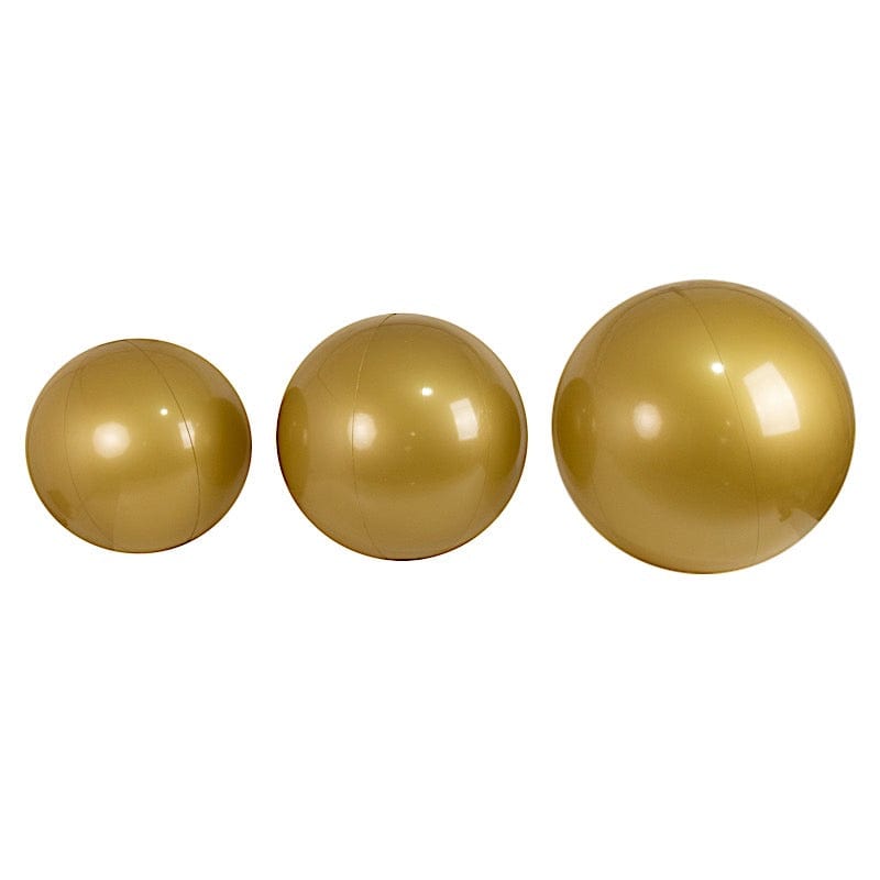 2 Vinyl Inflatable Beach Balls - Gold