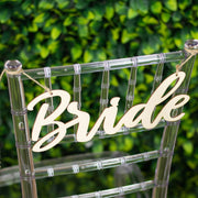 2 Wooden 12" x 5" Bride and Groom Chair Signs Wedding Hanging Decor - Natural WOD_CHAIRSIGN001_NAT