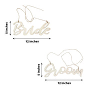 2 Wooden 12" x 5" Bride and Groom Chair Signs Wedding Hanging Decor - Natural WOD_CHAIRSIGN001_NAT