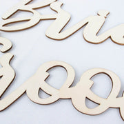 2 Wooden 12" x 5" Bride and Groom Chair Signs Wedding Hanging Decor - Natural WOD_CHAIRSIGN001_NAT