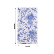 20 Floral 2 Ply French Toile Paper Disposable Dinner Napkins