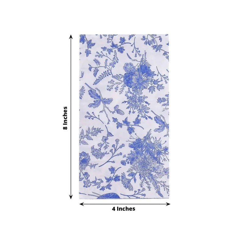 20 Floral 2 Ply French Toile Paper Disposable Dinner Napkins