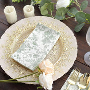 20 Floral 2 Ply French Toile Paper Disposable Dinner Napkins