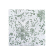 20 Floral Design 13" x 13" Dinner Paper Napkins - White and Blue