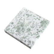20 Floral Design 13" x 13" Dinner Paper Napkins - White and Blue