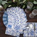 20 Floral Design 13" x 13" Dinner Paper Napkins - White and Blue NAP_BEV16_BLUE