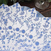 20 Floral Design 13" x 13" Dinner Paper Napkins - White and Blue NAP_BEV16_BLUE
