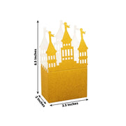 20 Glitter Princess Castle Paper Favor Boxes - Gold BOX_5X4_CSTL001_SET_GOLD