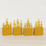 20 Glitter Princess Castle Paper Favor Boxes - Gold BOX_5X4_CSTL001_SET_GOLD