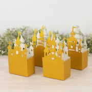 20 Glitter Princess Castle Paper Favor Boxes - Gold BOX_5X4_CSTL001_SET_GOLD