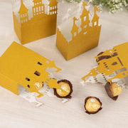 20 Glitter Princess Castle Paper Favor Boxes - Gold BOX_5X4_CSTL001_SET_GOLD