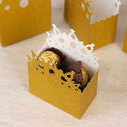 20 Glitter Princess Crown Paper Favor Boxes - Gold BOX_5X4_CRWN01_SET_GOLD