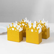 20 Glitter Princess Crown Paper Favor Boxes - Gold BOX_5X4_CRWN01_SET_GOLD