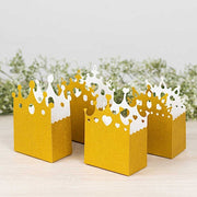 20 Glitter Princess Crown Paper Favor Boxes - Gold BOX_5X4_CRWN01_SET_GOLD