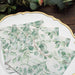 20 Leaves Design 13" x 13" Dinner Paper Napkins - White and Green NAP_BEV08_GRN