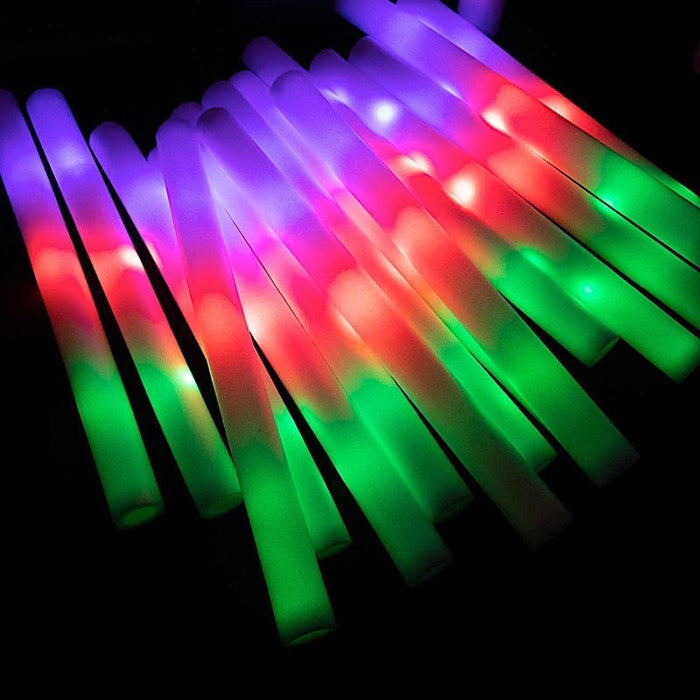 20 LED Foam Glow Sticks with 3 Flashing Modes - Assorted LED_STCK01_18_ASST