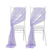 20 Pack 9 ft Shimmer Sheer Drape Chair Decor SASH_CHIF01_LAV