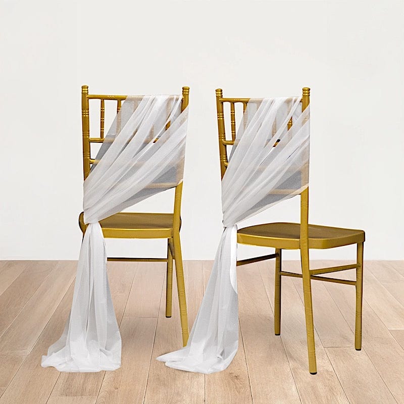 20 Pack 9ft Shimmer Sheer Drape Chair Decor - Sheer