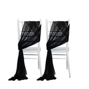 20 Pack 9ft Shimmer Sheer Drape Chair Decor - Sheer SASH_CHIF01_BLK