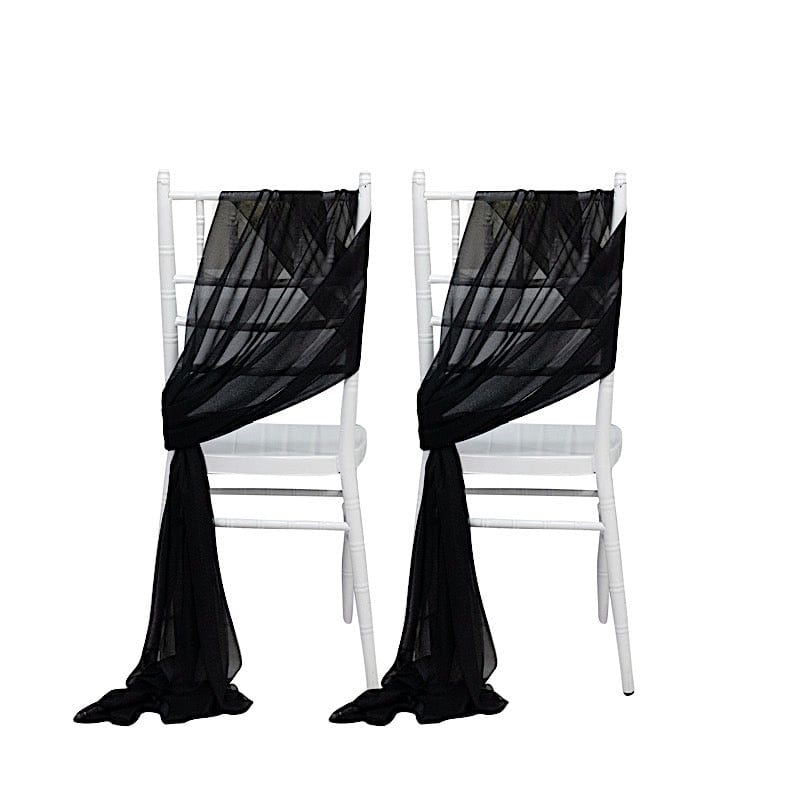 20 Pack 9ft Shimmer Sheer Drape Chair Decor - Sheer SASH_CHIF01_BLK
