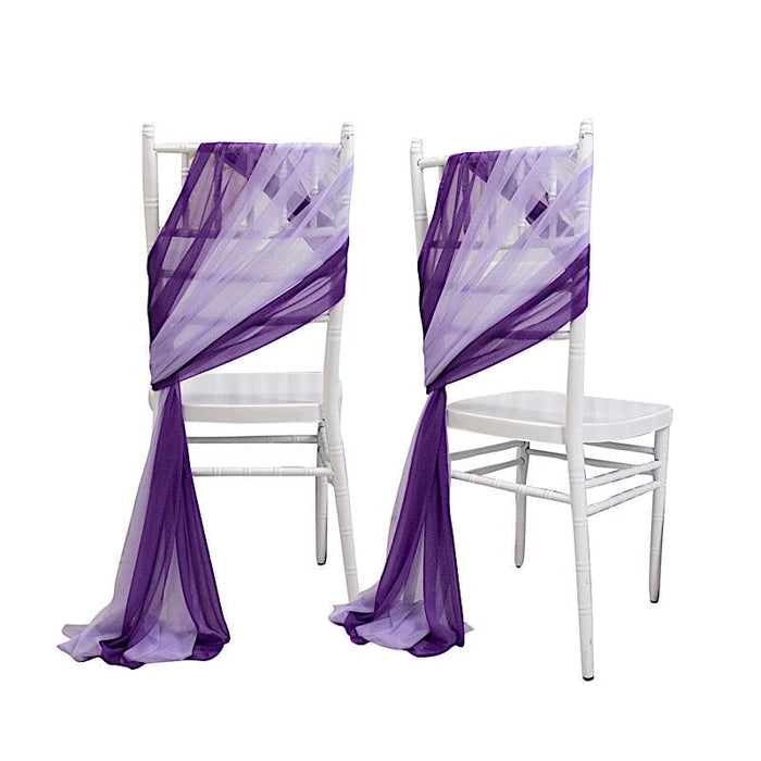 20 Pack 9ft Shimmer Sheer Drape Chair Decor - Sheer SASH_CHIF01_PPLV