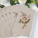 20 Paper Disposable Dinner Napkins with Rose Print - Pink and Ivory NAP_DIN08_IVR