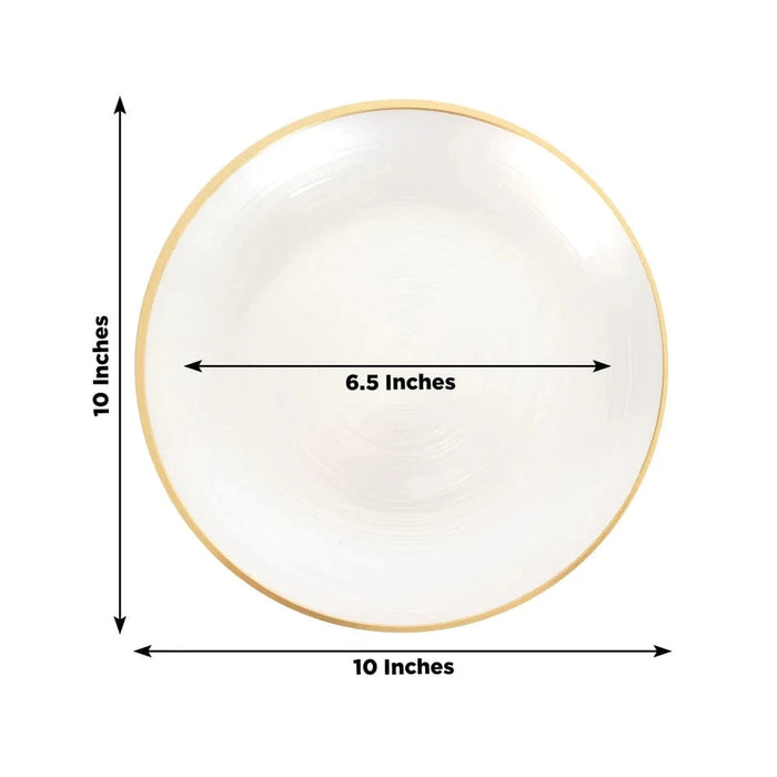 20 pcs 10" Plastic Dinner Plates - Gold Rim