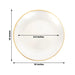 20 pcs 10" Plastic Dinner Plates - Gold Rim