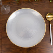 20 pcs 10" Plastic Dinner Plates - Gold Rim
