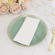 20 pcs 10" Plastic Dinner Plates - Gold Rim