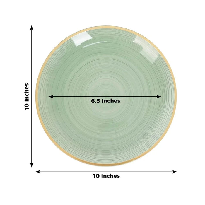 20 pcs 10" Plastic Dinner Plates - Gold Rim