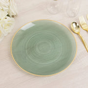 20 pcs 10" Plastic Dinner Plates - Gold Rim