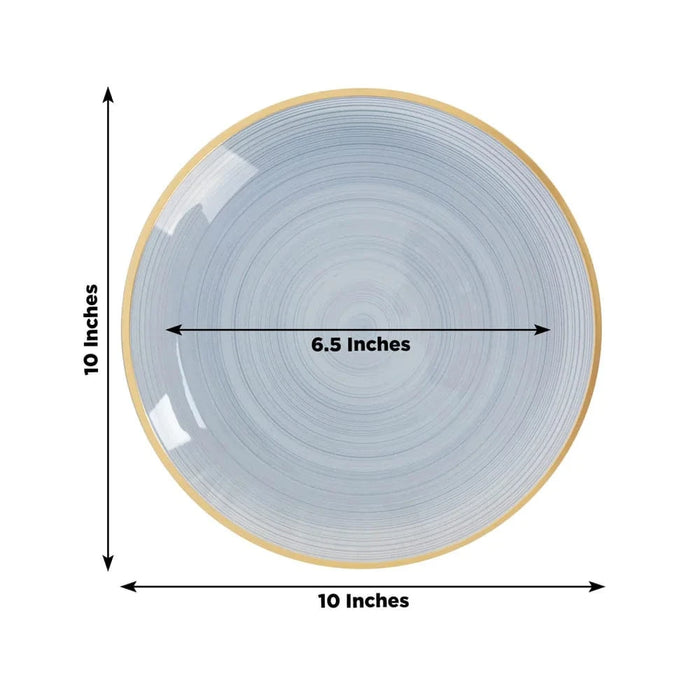 20 pcs 10" Plastic Dinner Plates - Gold Rim