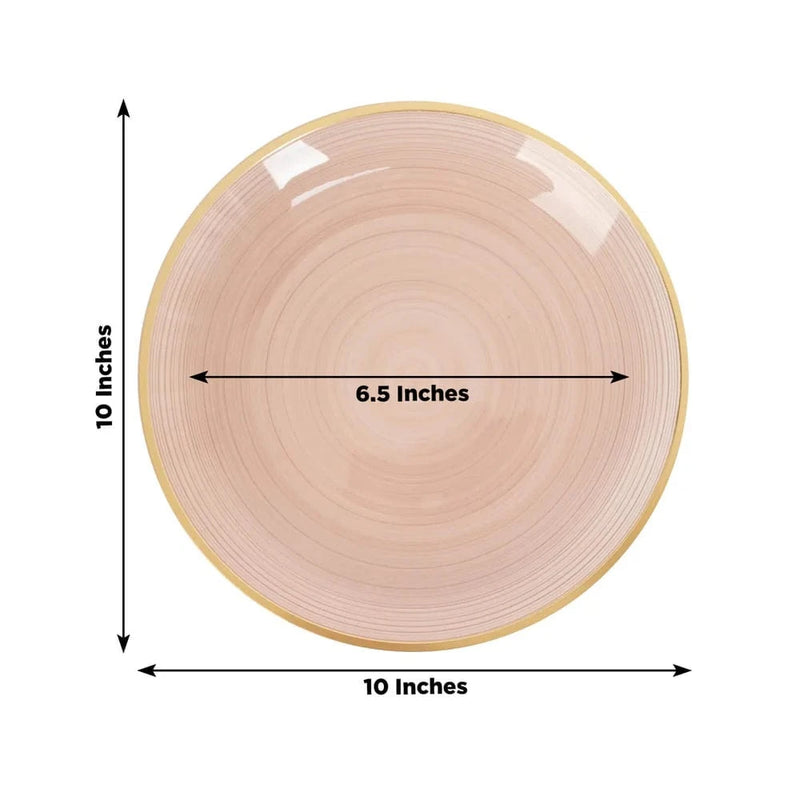 20 pcs 10" Plastic Dinner Plates - Gold Rim