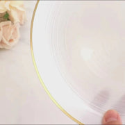 20 pcs 10" Plastic Dinner Plates - Gold Rim