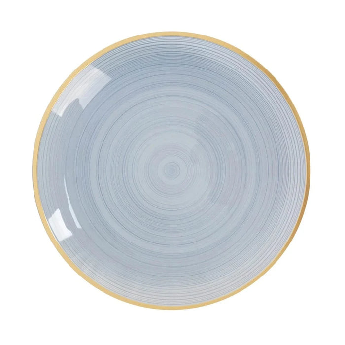 20 pcs 10" Plastic Dinner Plates - Gold Rim DSP_PLR0018_BR_10_086GD_PK20