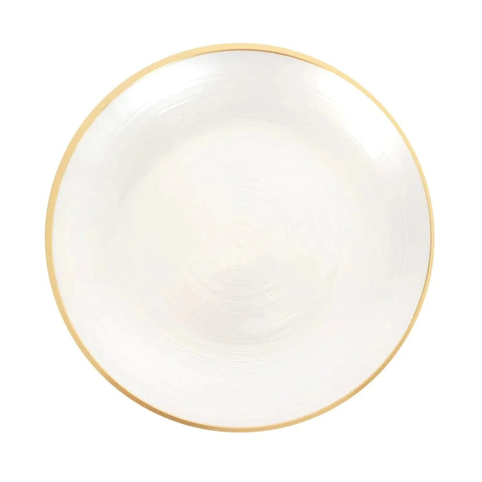 20 pcs 10" Plastic Dinner Plates - Gold Rim DSP_PLR0018_BR_10_WHGD_PK20