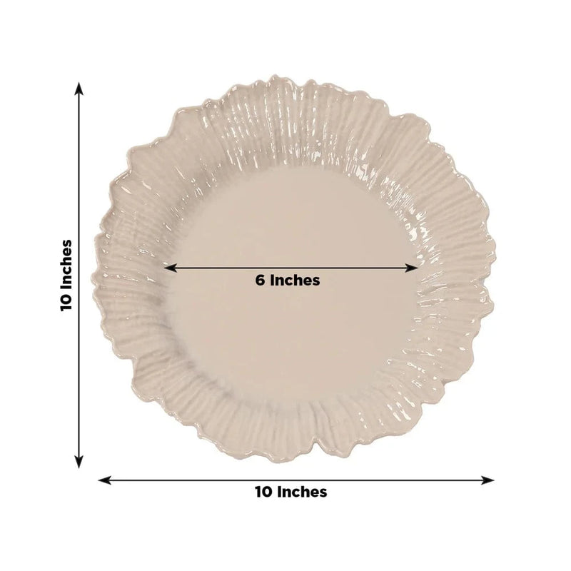 20 pcs 10" wide Plastic  Plates with Reef Desig - Disposable Tableware