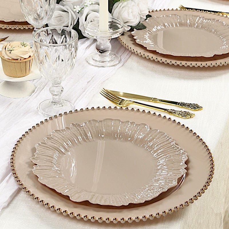 20 pcs 10" wide Plastic  Plates with Reef Desig - Disposable Tableware