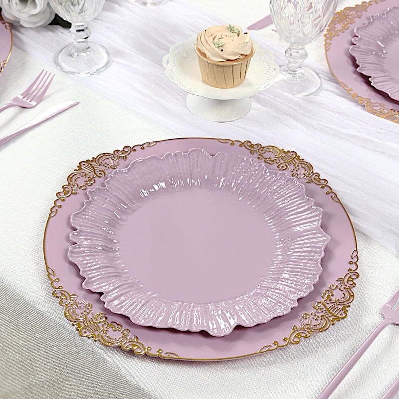 20 pcs 10" wide Plastic  Plates with Reef Desig - Disposable Tableware