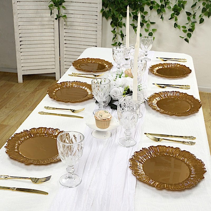 20 pcs 10" wide Plastic  Plates with Reef Desig - Disposable Tableware