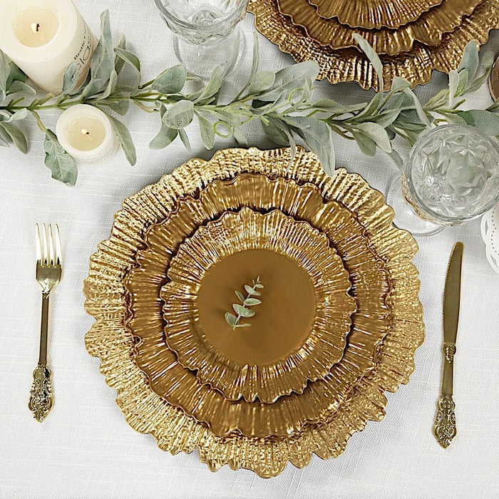 20 pcs 10" wide Plastic  Plates with Reef Desig - Disposable Tableware