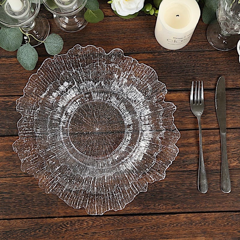 20 pcs 10" wide Plastic  Plates with Reef Desig - Disposable Tableware