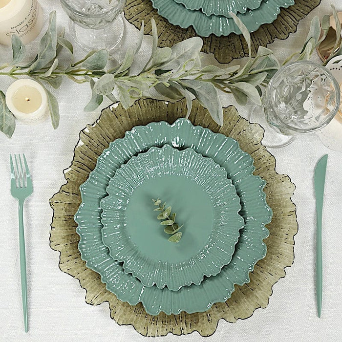 20 pcs 10" wide Plastic  Plates with Reef Desig - Disposable Tableware