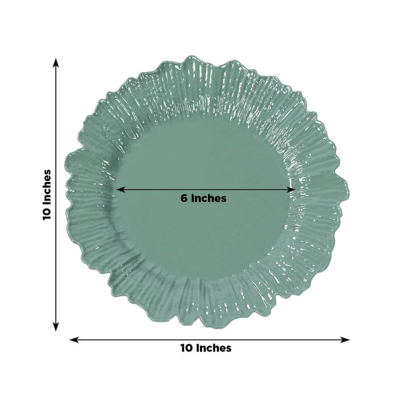 20 pcs 10" wide Plastic  Plates with Reef Desig - Disposable Tableware
