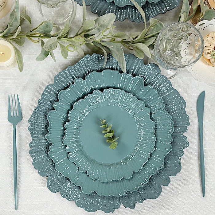 20 pcs 10" wide Plastic  Plates with Reef Desig - Disposable Tableware