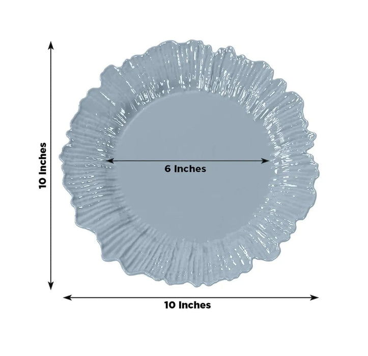 20 pcs 10" wide Plastic  Plates with Reef Desig - Disposable Tableware