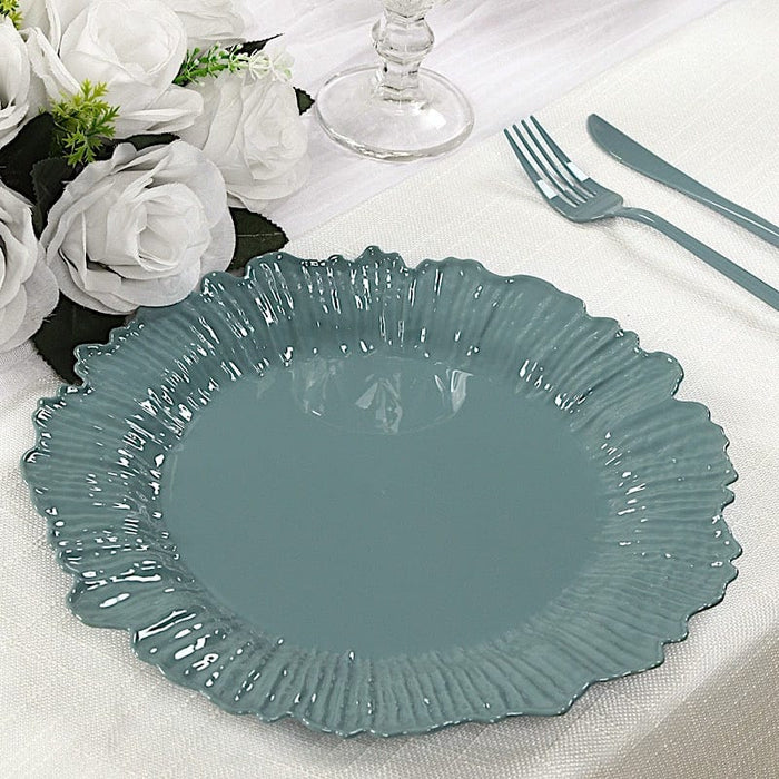 20 pcs 10" wide Plastic  Plates with Reef Desig - Disposable Tableware