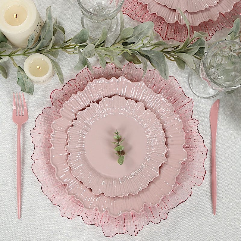 20 pcs 10" wide Plastic  Plates with Reef Desig - Disposable Tableware