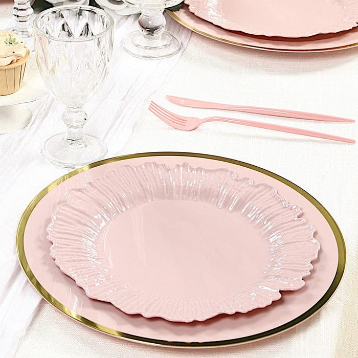 20 pcs 10" wide Plastic  Plates with Reef Desig - Disposable Tableware